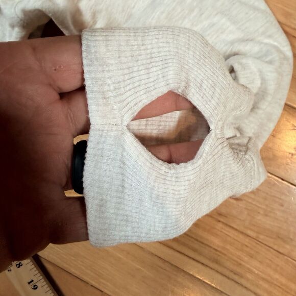 Athleta Long Sleeve Top Size Small Thumb Holes Stretchy Athletic White - Picture 4 of 5